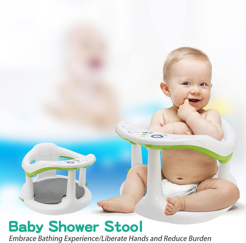 woobles Bath Seat Baby Bath Chair Smooth Safe Baby Shower Chairs With Backrest & Suction Cups For Tub Sitting Up, Non-slip And Comfortable Toddler Bathtub Seat For 6-18 Months Old Babies Infants - Image 4